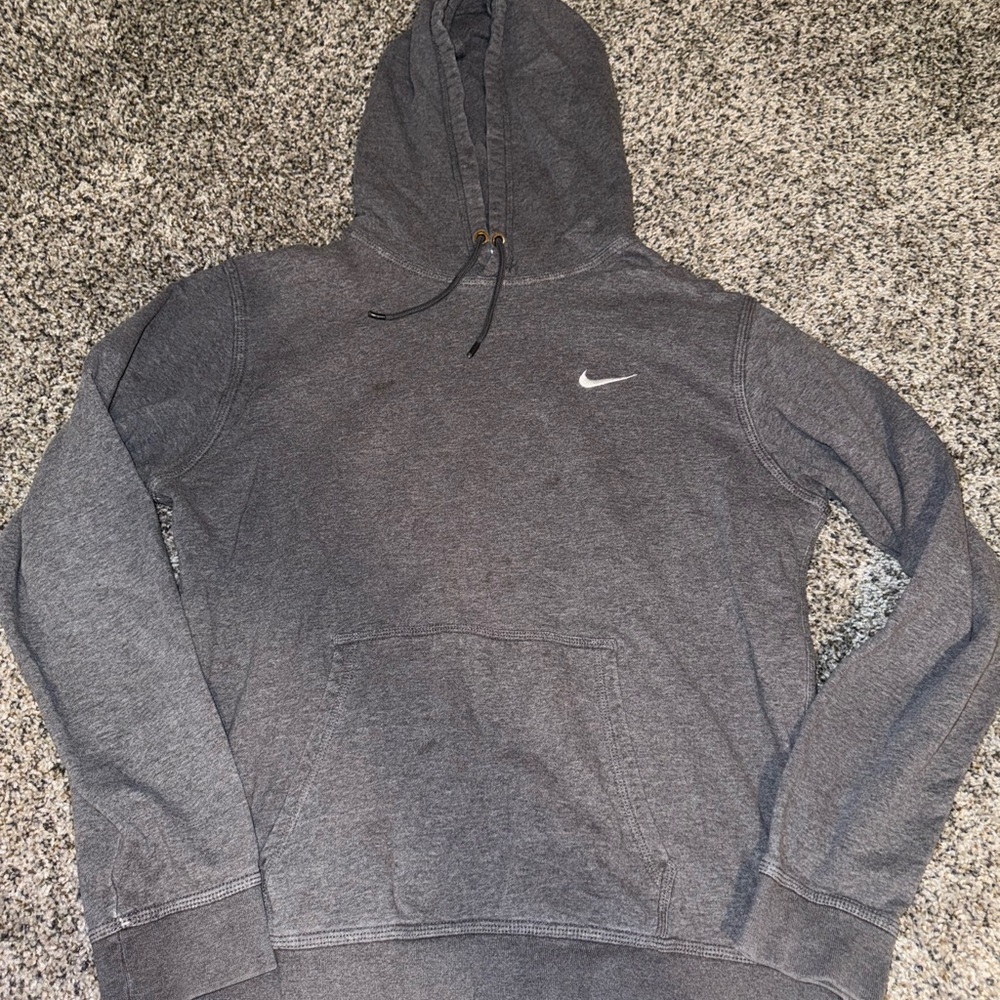 Nike Men's Charcoal Hoodie STAINED DETAILS Size Large